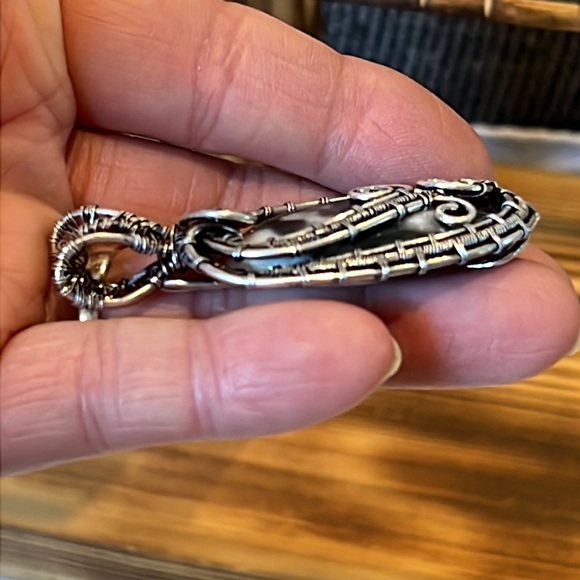 #260 Zebra 🦓 Jasper Silver Wire Wrapped Pendant NWOT - Picture 8 of 13